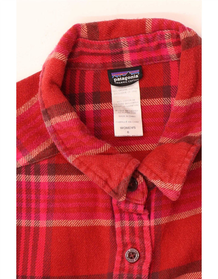 Patagonia Camisa de franela para mujer US 6 Medium Red Check Cotton