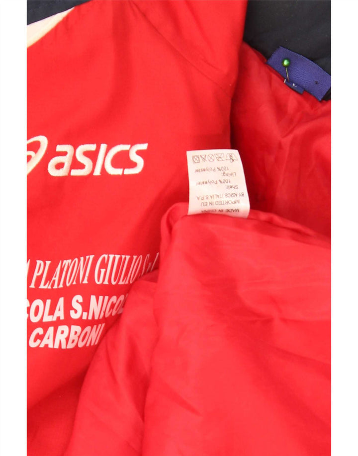Asics Chaqueta cortavientos gráfica para hombre Reino Unido 40 Grande Rojo Colorblock Poliéster
