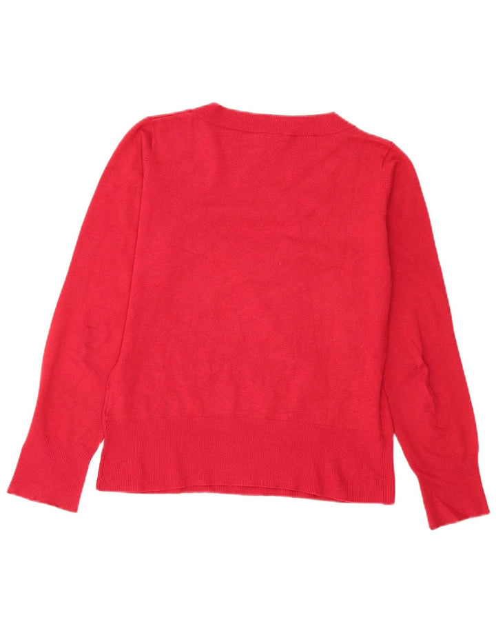 Ellesse Jersey con cuello en V para mujer UK 12 Viscosa roja mediana