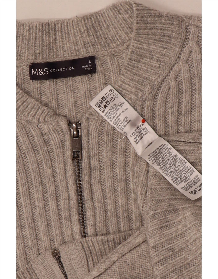 Marks & Spencer Suéter tipo cárdigan corto extragrande para mujer Reino Unido 46 Gris grande