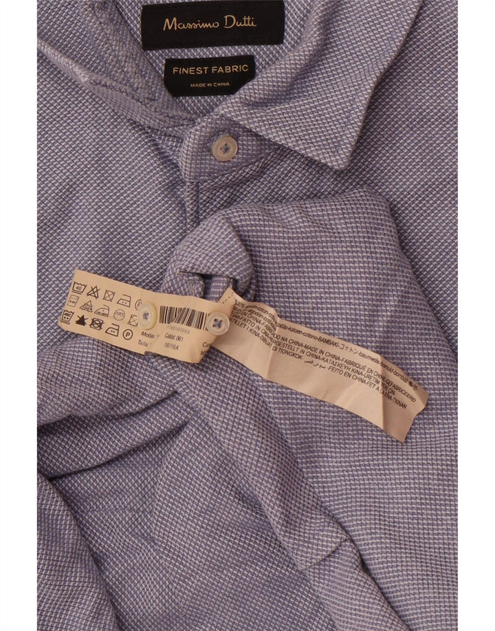 Camisa Massimo Dutti Hombre 2XL Azul Algodón
