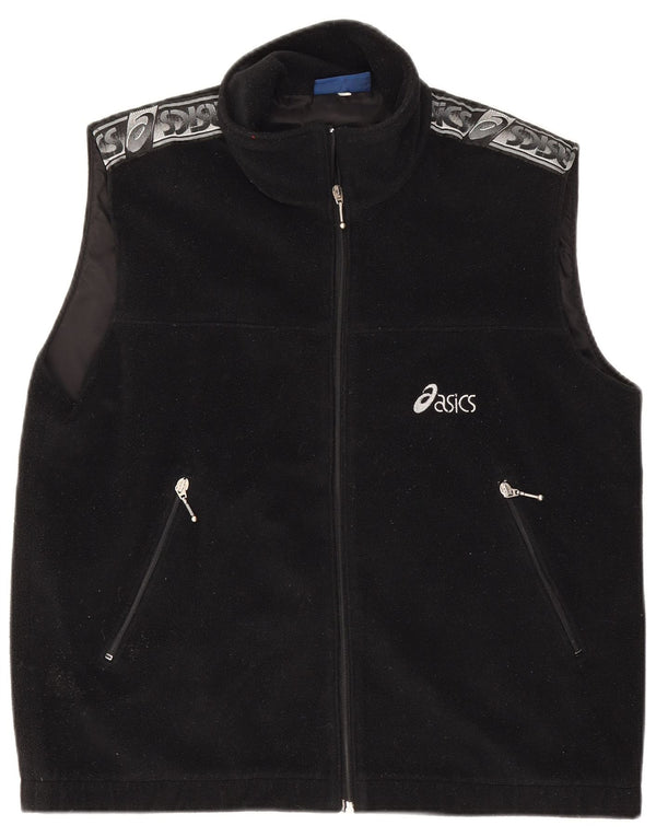 Asics Mens Graphic Fleece Gilet Reino Unido 40 Grande Negro Colorblock