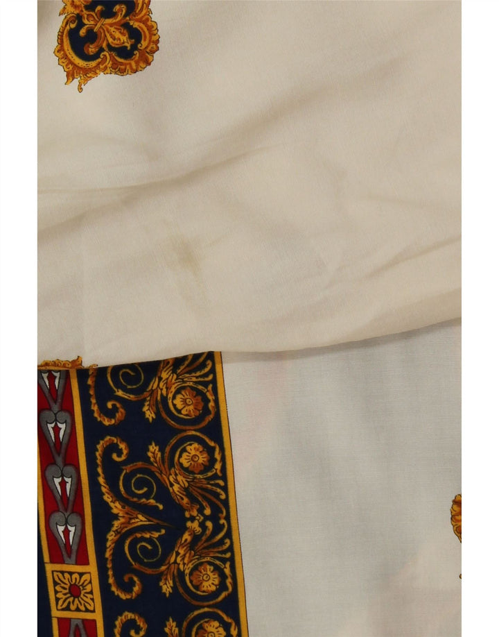 Camisa VINTAGE Mujer Estampado Abstracto IT 50 XL Viscosa Blanca