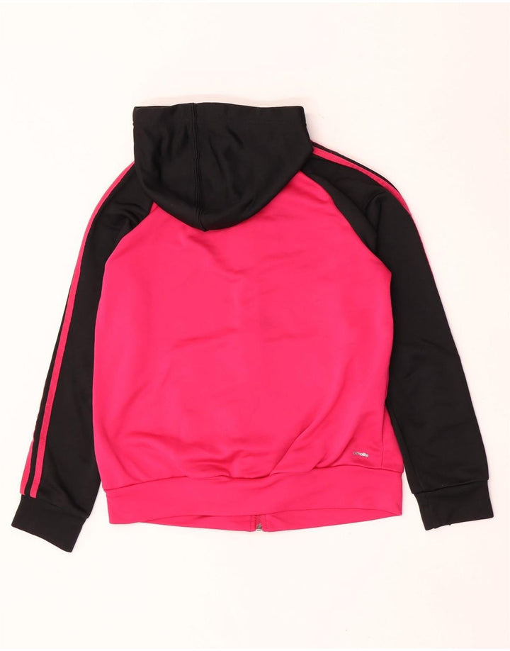 Adidas Sudadera con capucha y cremallera para mujer UK 12/14 Poliéster rosa medio