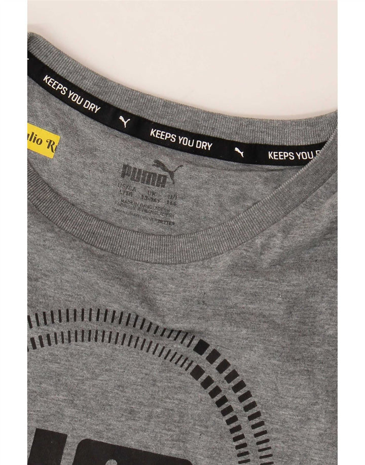 Puma Camiseta gráfica para niño 13-14 años Gris