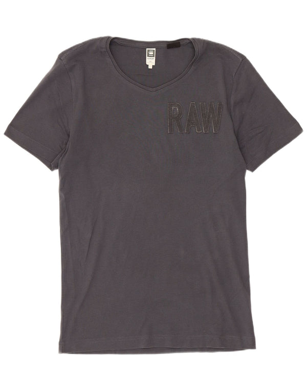 G-Star Hombre Camiseta Gráfica Top Grande Gris Algodón
