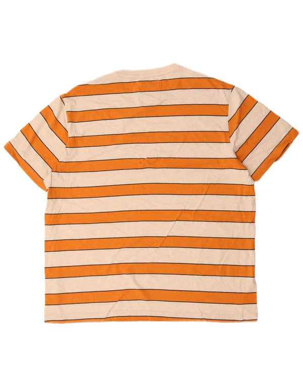 Crew Clothing Camiseta para hombre Top 2XL Algodón a rayas beige