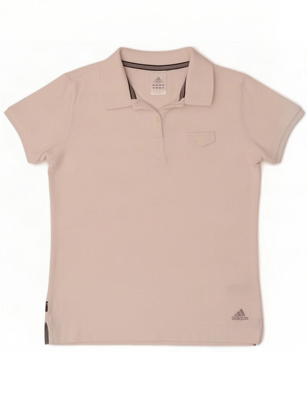 Polo Adidas para mujer UK 12 Medium White Cotton