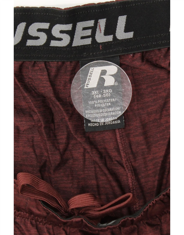 RUSSELL ATHLETIC Pantalones cortos deportivos Dri-Power para hombre 3XL Granate Colorblock