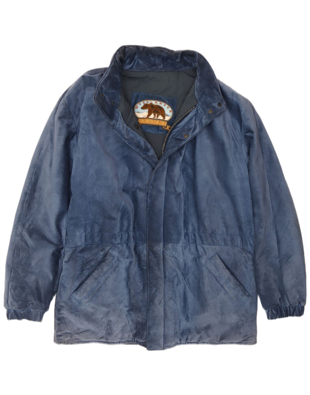 Chaqueta de ante vintage para hombre IT 50 Modal azul grande