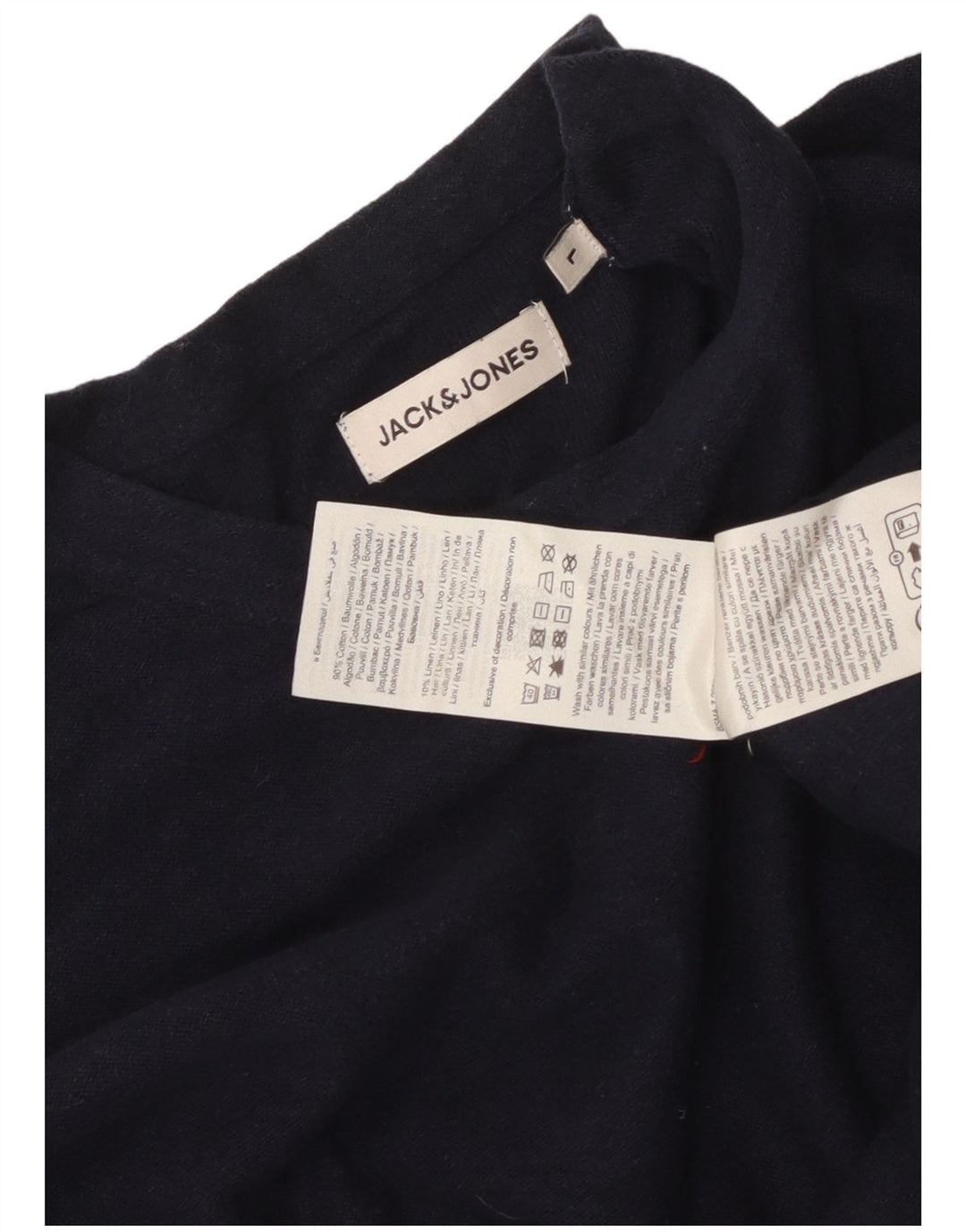 Jack & Jones Hombre Top Manga Larga Grande Azul Marino Algodón