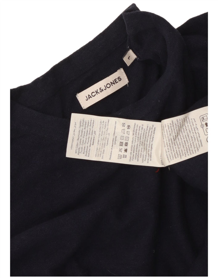 Jack & Jones Hombre Top Manga Larga Grande Azul Marino Algodón