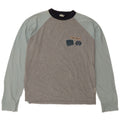 Camiseta de hombre Fat Face de algodón color block de manga larga en gris medio