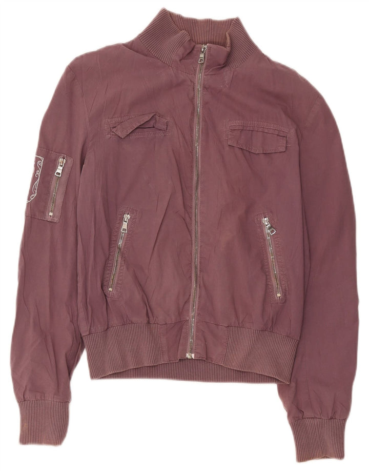 Papeete Chaqueta utilitaria para mujer UK 42 Algodón burdeos mediano