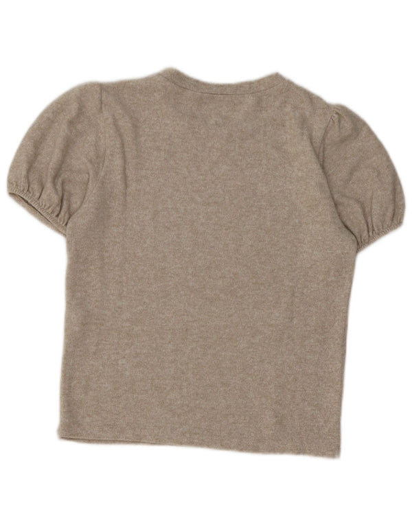 Zara Camiseta Mujer Top UK 40 Viscosa Beige Medio