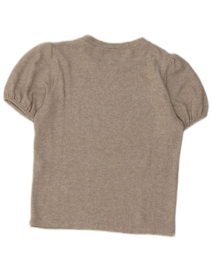 Zara Camiseta Mujer Top UK 40 Viscosa Beige Medio