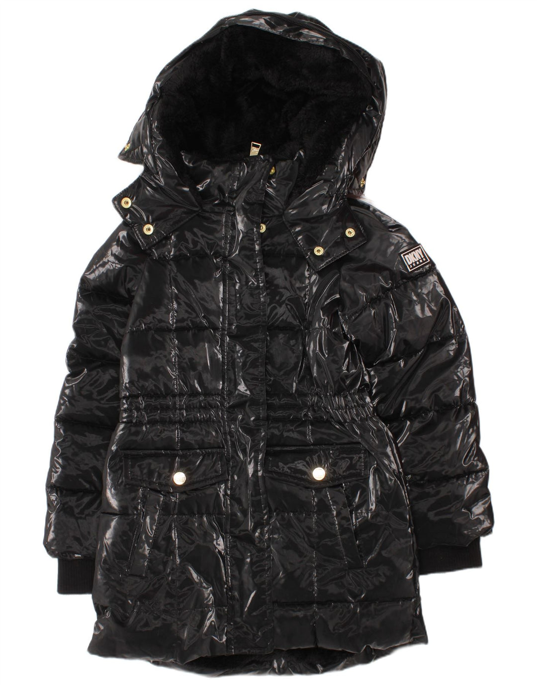 Dkny Abrigo Acolchado Con Capucha Niña 3-4 Años Negro Poliamida