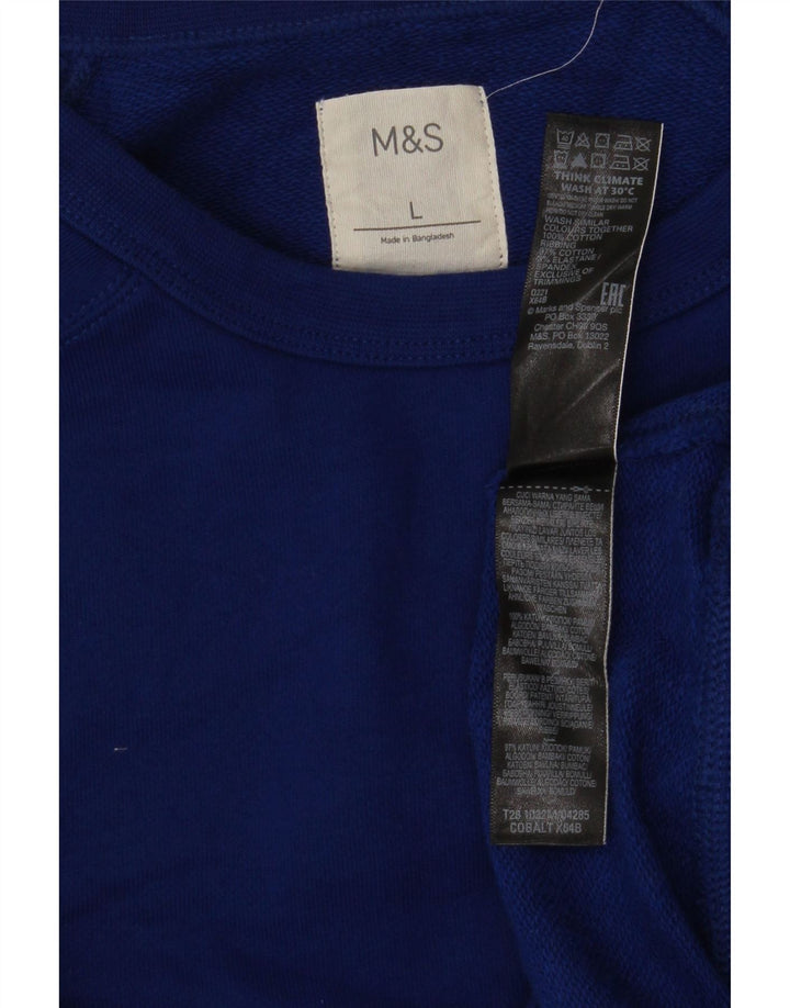 Marks & Spencer - Sudadera para hombre, talla grande, algodón azul