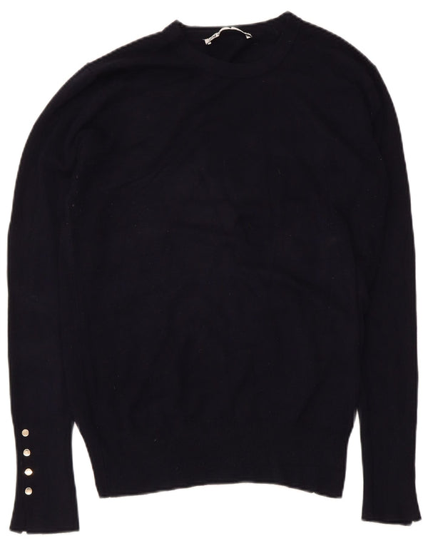Zara Mujer Jersey Cuello Redondo Jersey UK 40 XL Azul Marino