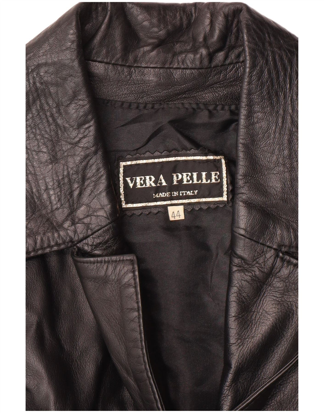 VINTAGE Chaleco de cuero para mujer IT 44 Cuero negro mediano