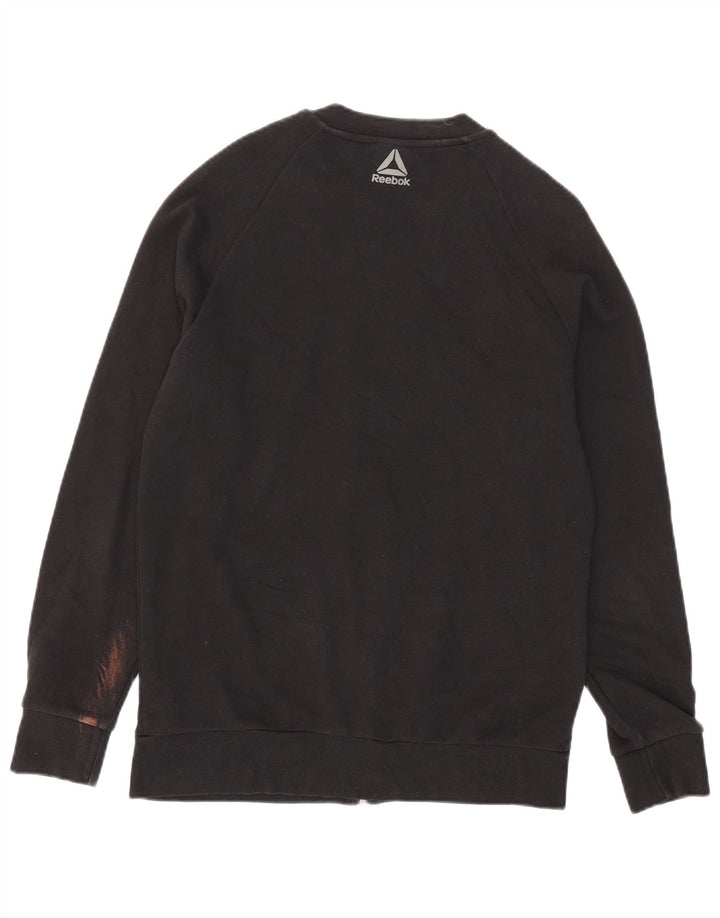 Reebok Chaqueta de Chándal para Mujer UK 14 Mediana Algodón Negro