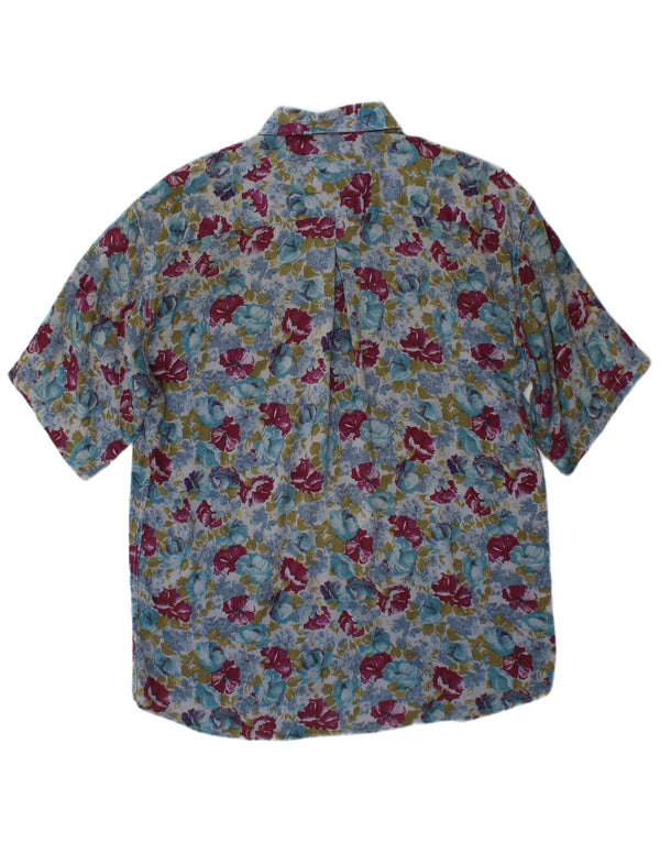 Mac Fashion Camisa de Manga Corta para Hombre Small Multicolor Floral