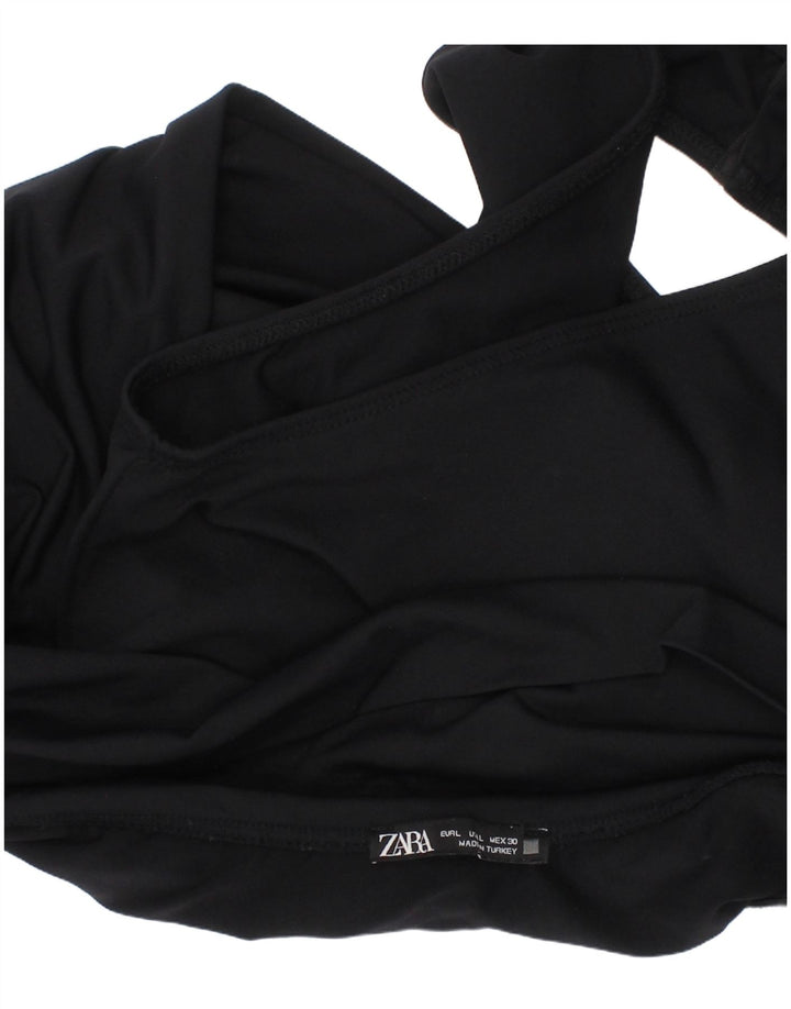 Zara Mujer Bañador Sin Tirantes Large Poliamida Negro