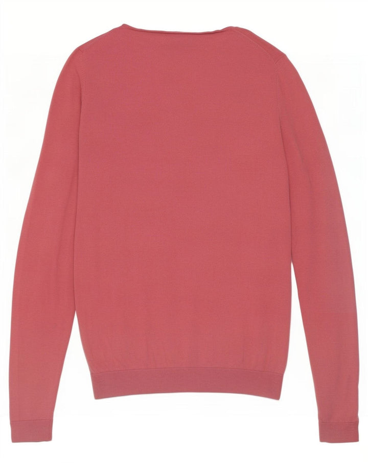 Massimo Dutti Jersey con Cuello en V para Mujer UK 42 Seda Rosa Mediana