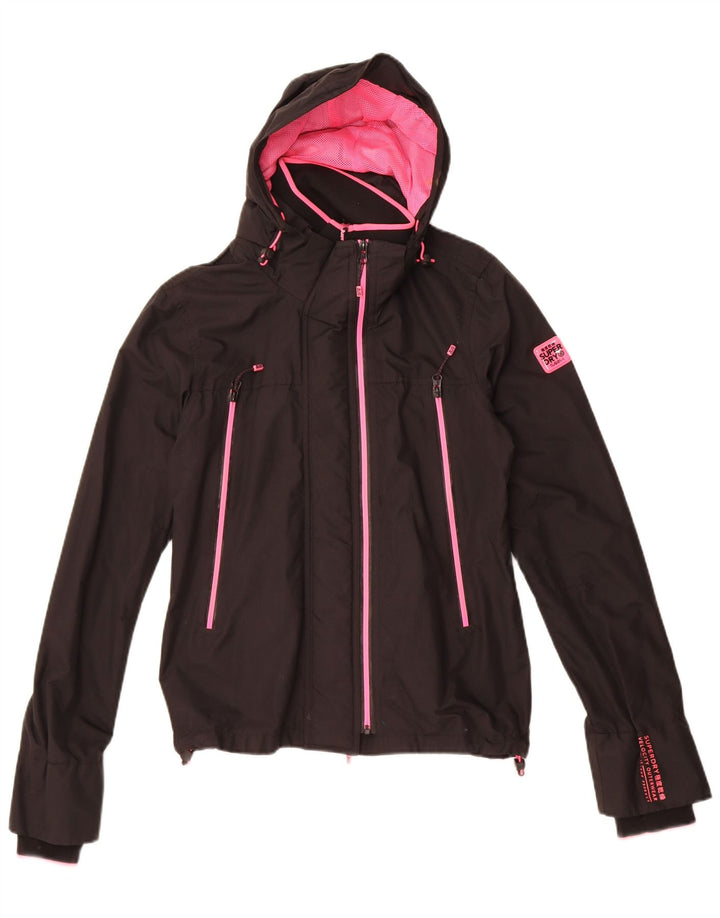 Superdry Chaqueta cortavientos con capucha Windcheater para mujer, talla 40, talla M, color negro