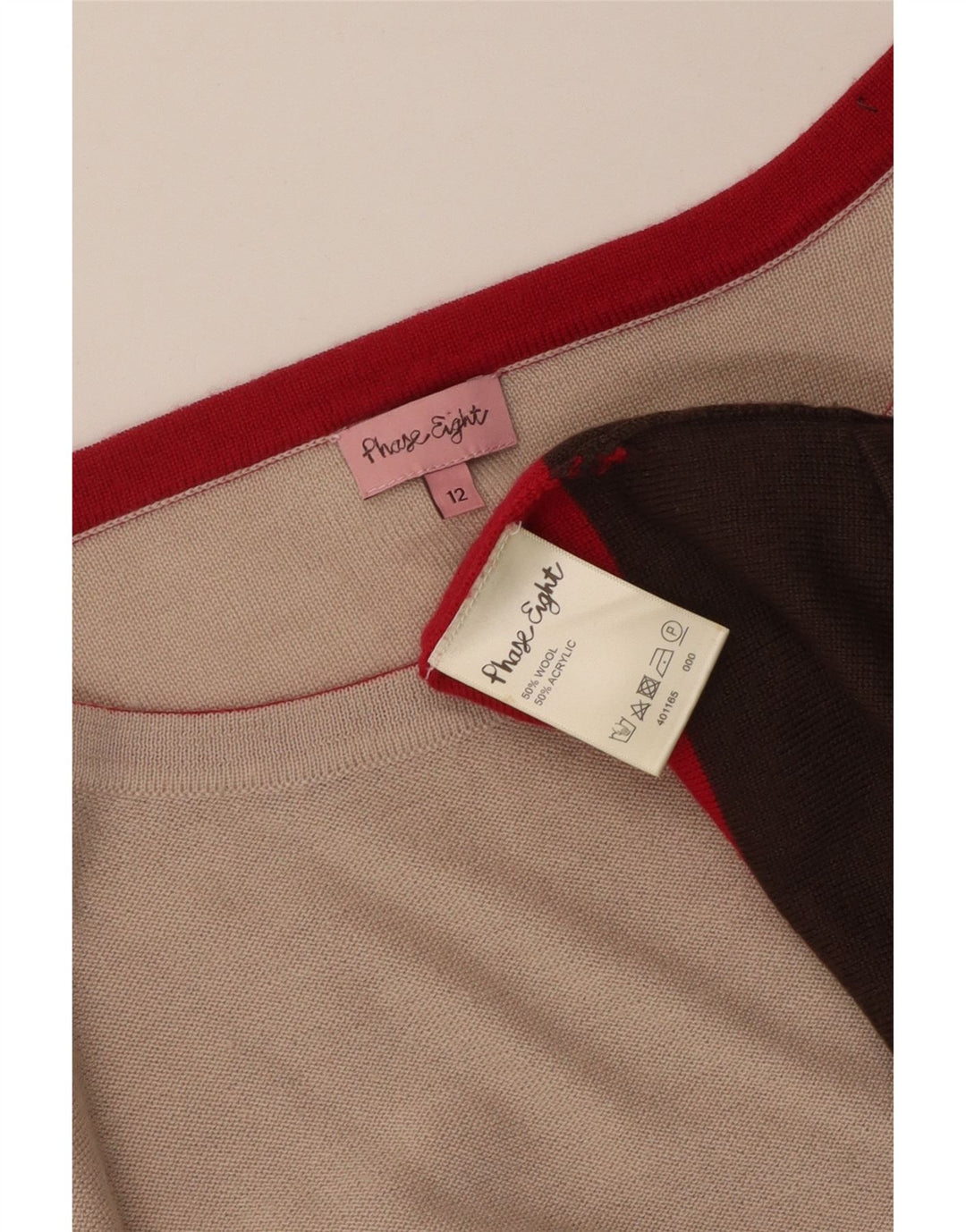PHASE EIGHT Suéter tipo jersey de gran tamaño con cuello barco para mujer UK 40 Medium Beige