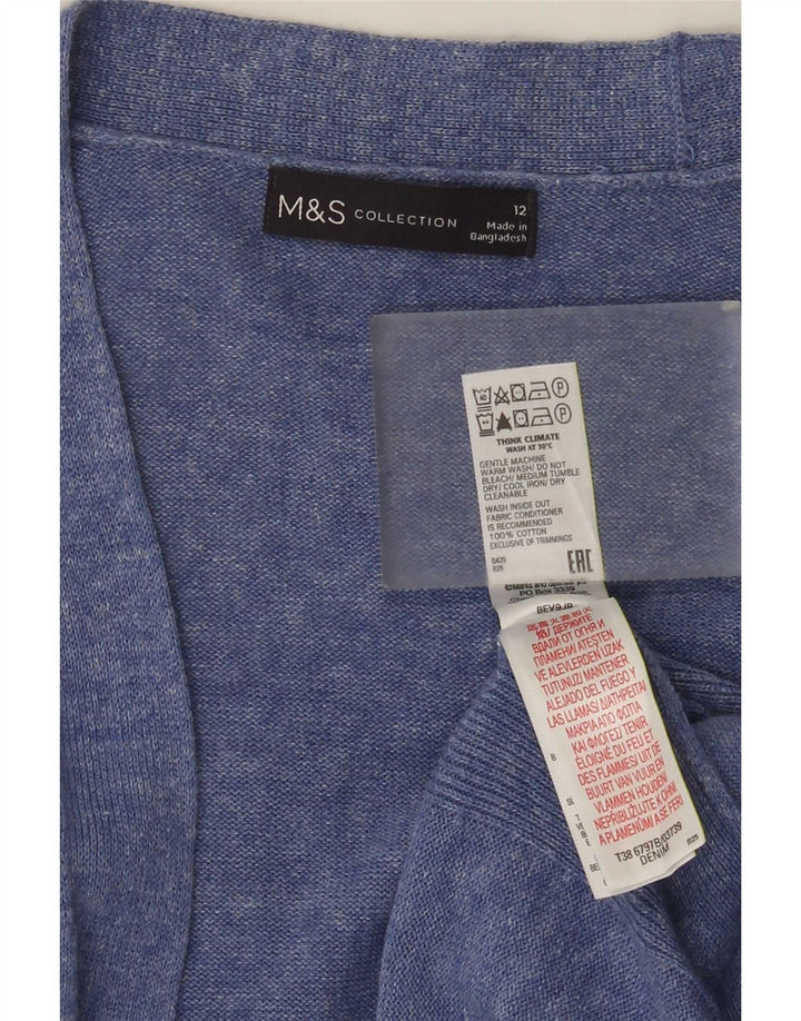 Marks & Spencer Suéter tipo cárdigan abierto para mujer Reino Unido 40 Medio azul moteado