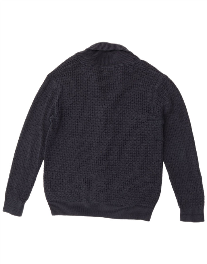 Zara Hombre Cárdigan Suéter Grande Azul Marino