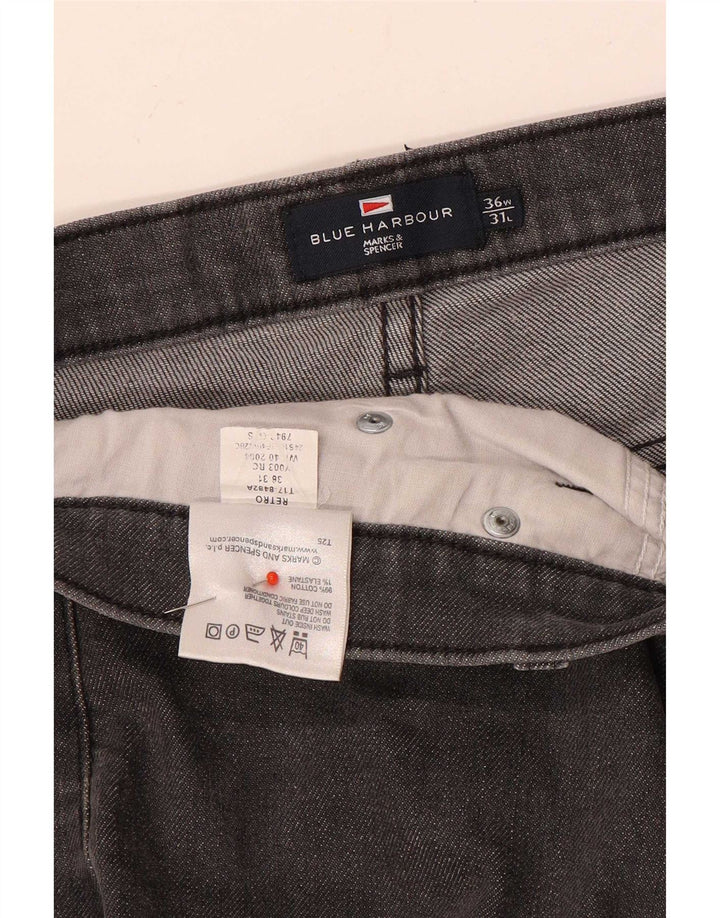 Marks & Spencer Vaqueros rectos azules Harbor para hombre W36 L31 Algodón gris