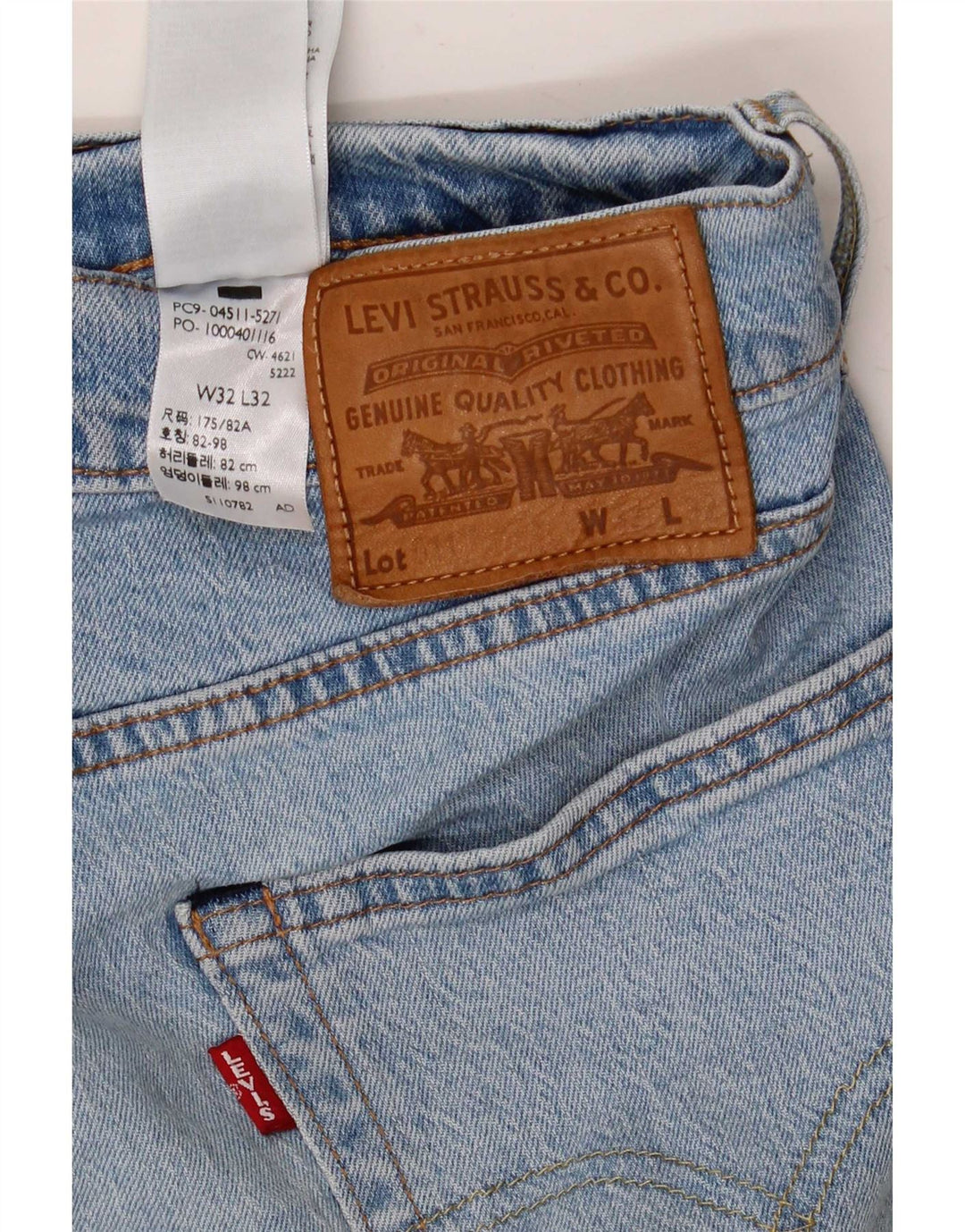 Levi's Hombre 511 Slim Jeans W32 L32 Algodón Azul