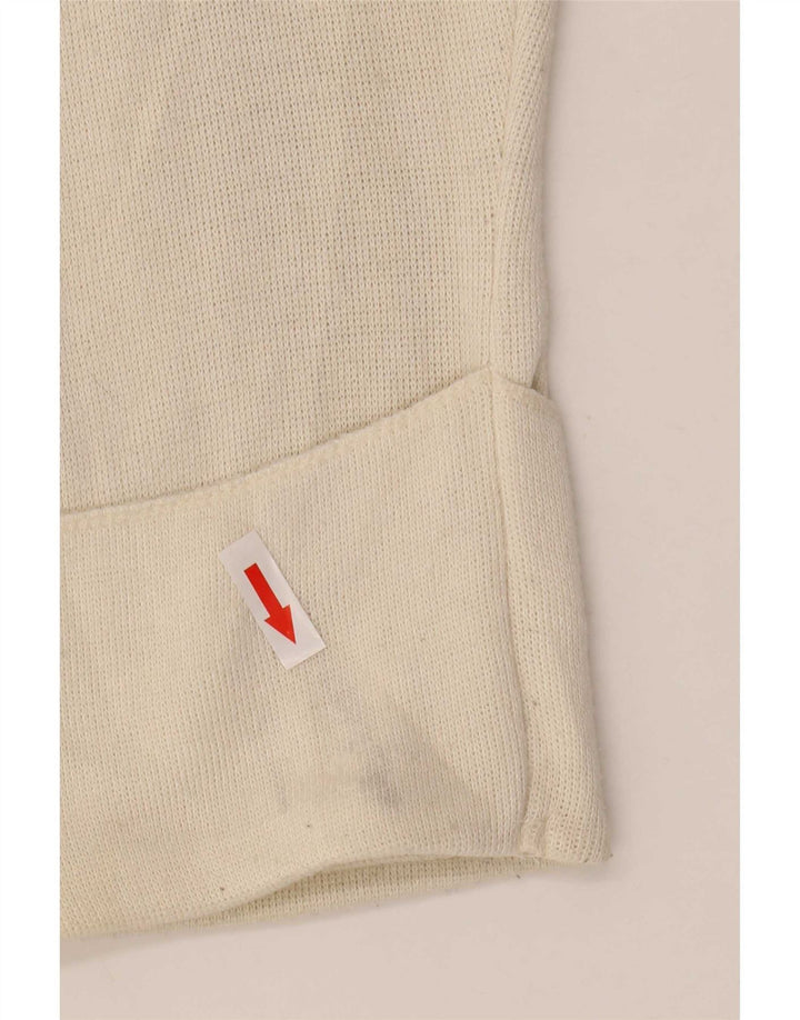 Zara Mujer Crop Oversize Top Manga Larga UK 10 Small Viscosa Blanca