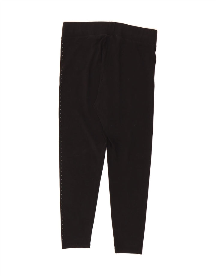 MARKS & SPENCER Womens Crop Leggings UK 14 Medium  Black Cotton Vintage Marks & Spencer and Second-Hand Marks & Spencer from Messina Hembry 