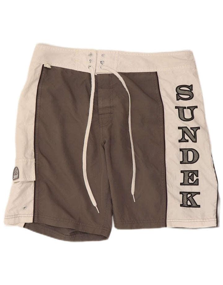 Bañador Sundek Hombre Con Estampado Gráfico Color Block En Gris Medio