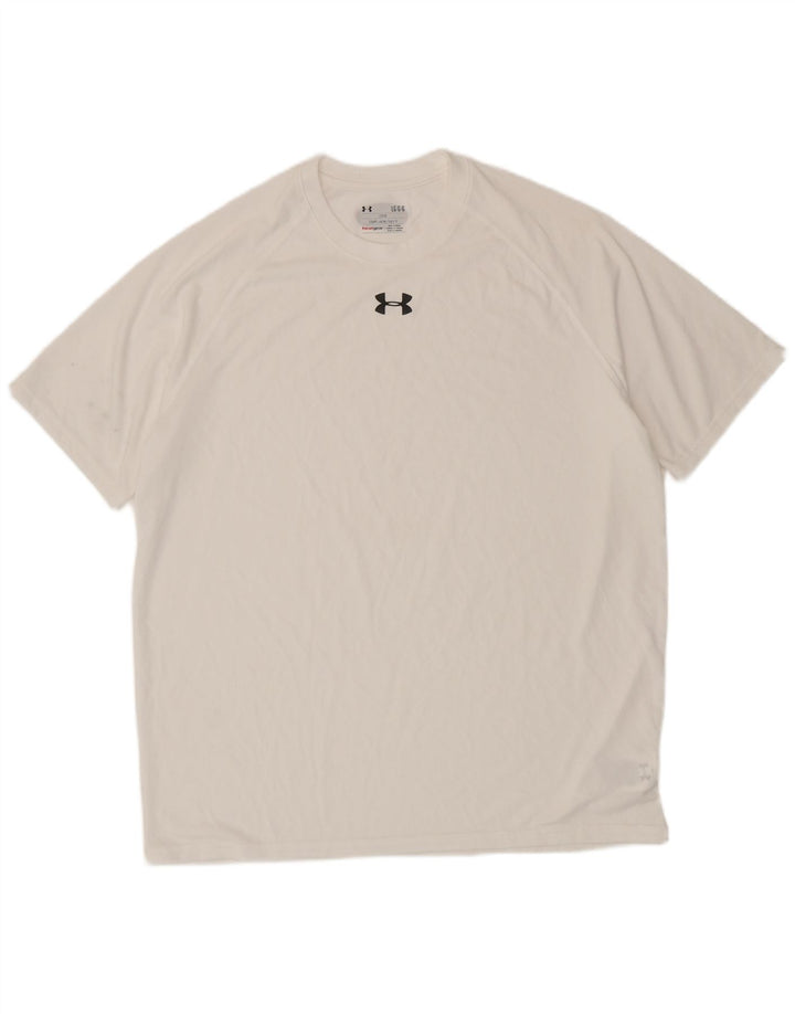 UNDER ARMOUR Camiseta Heat Gear para hombre Top poliéster blanco grande