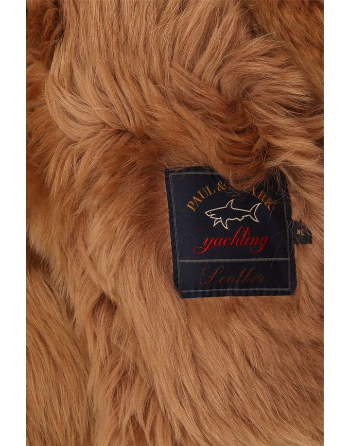 PAUL & SHARK Chaqueta de ante para mujer UK 40 XL Cuero beige
