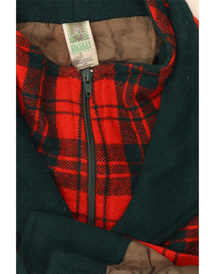 Branigan Abrigo para mujer UK 18 XL Lana a cuadros rojos
