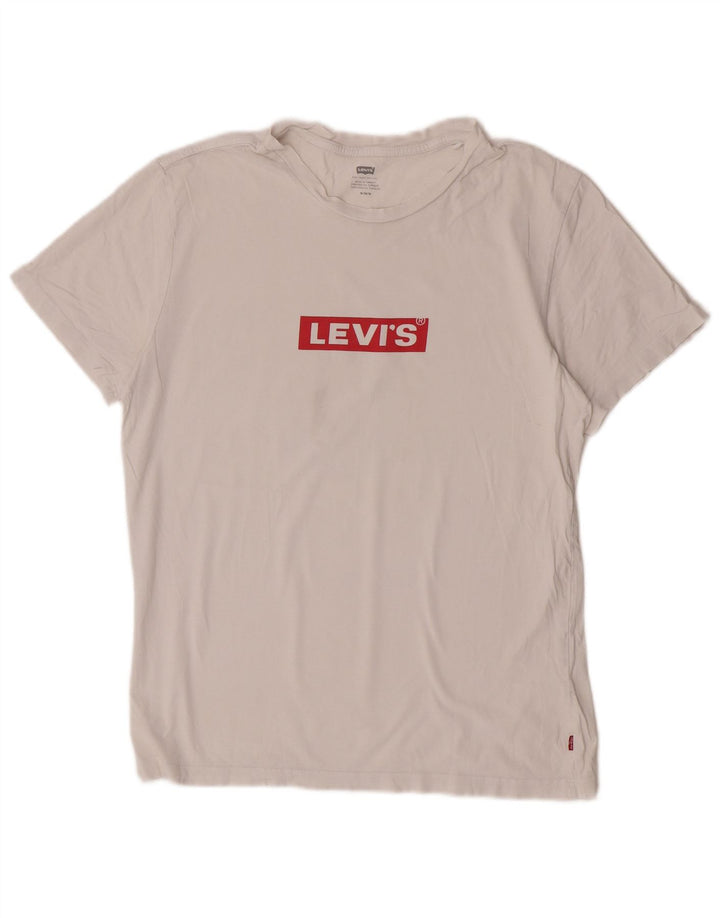 Levi's Hombre Camiseta Gráfica Top Medio Blanco