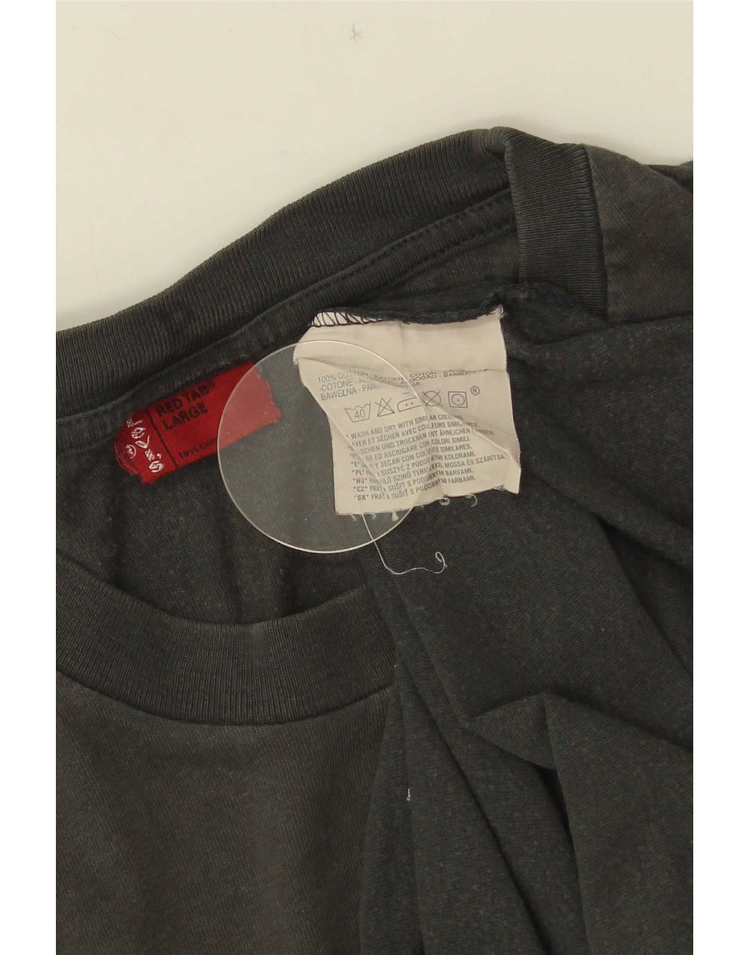 Levi's Top gráfico de manga larga para hombre de algodón gris grande
