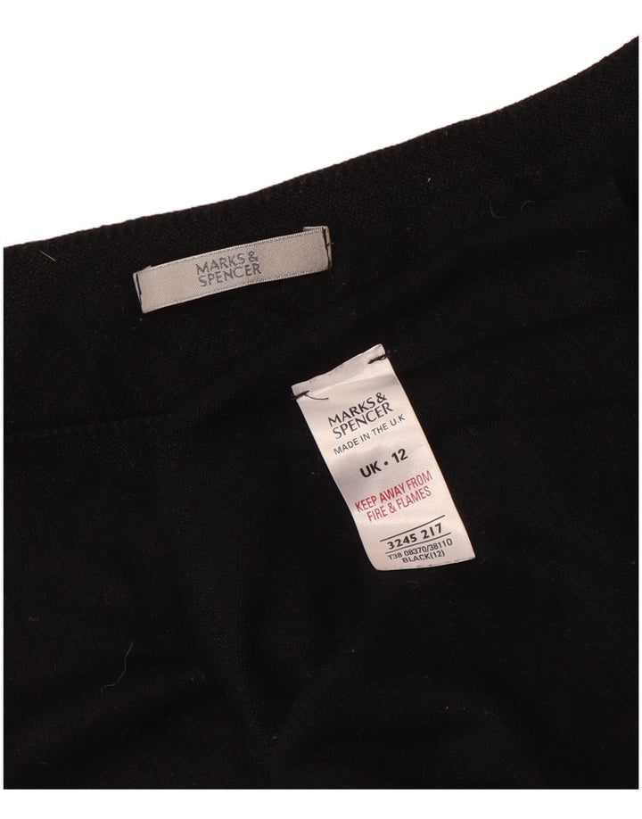 Marks & Spencer Blusa para Mujer Top UK 12 Medium Viscosa Negra