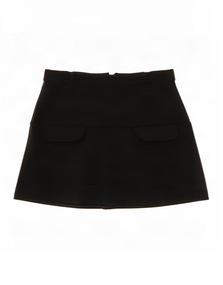Zara Mujer Mini Falda Cargo Mediana W28 Poliéster Negro