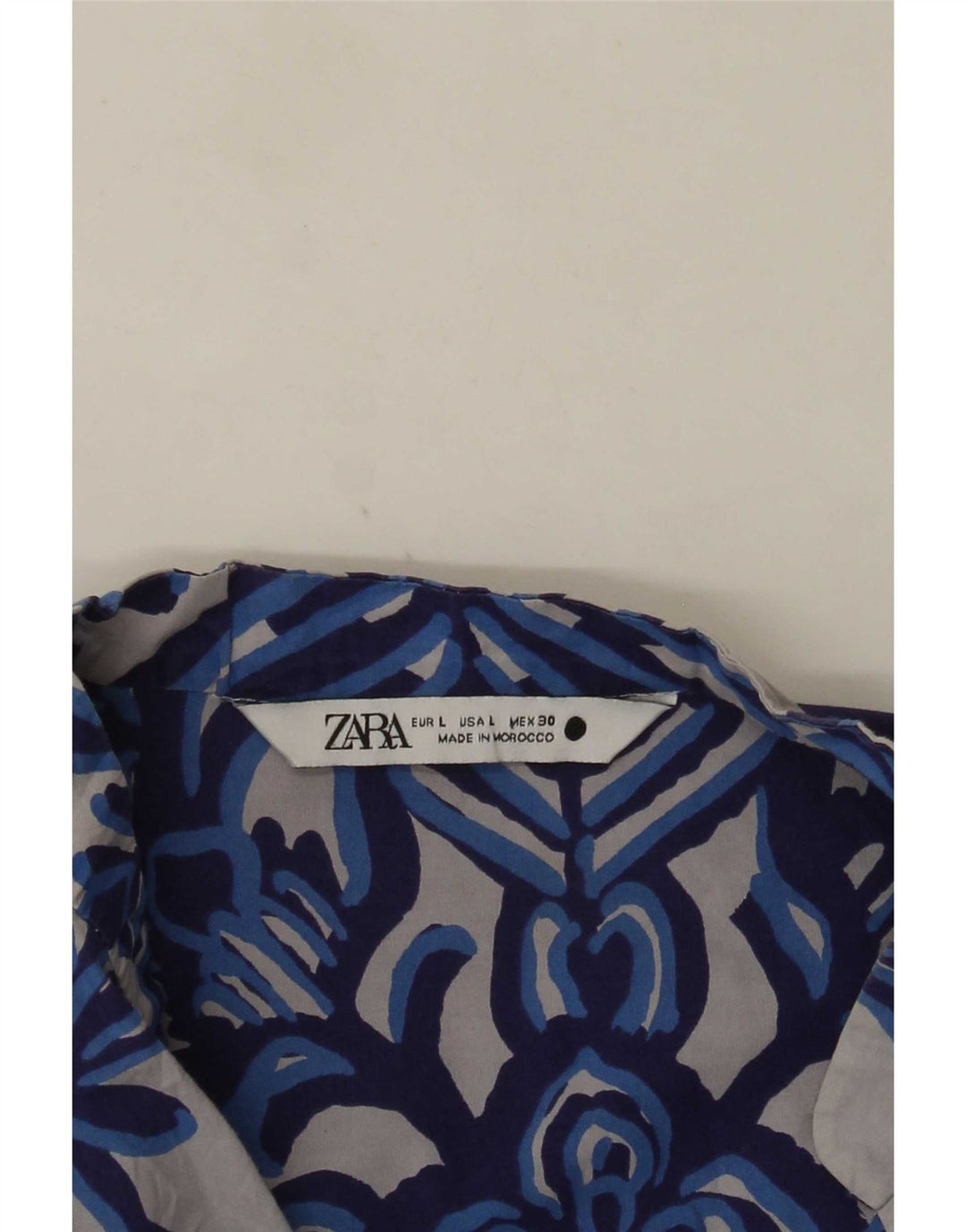 Zara Mujer Blusa Top Reino Unido 46 Grande Gris Floral