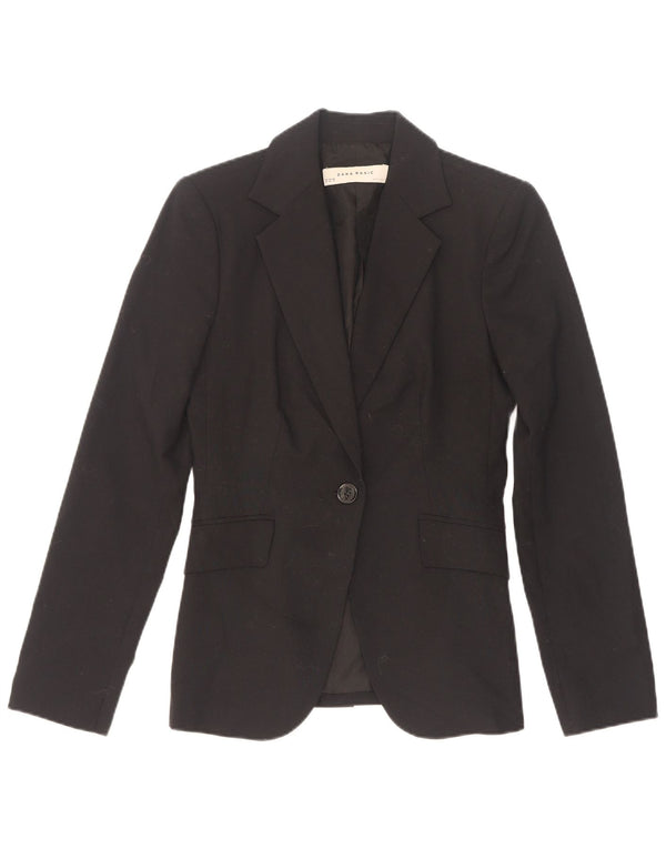Zara Chaqueta Blazer De 1 Botón Para Mujer EU 34 2XS Negro