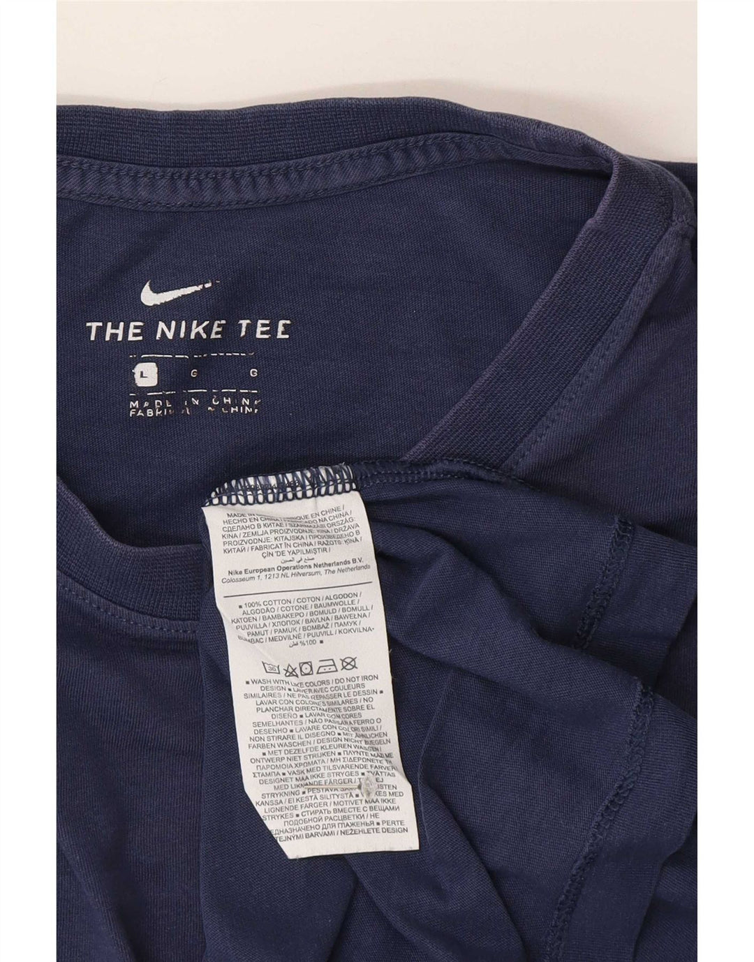 Camiseta Nike Hombre Top Grande Azul Marino Algodón