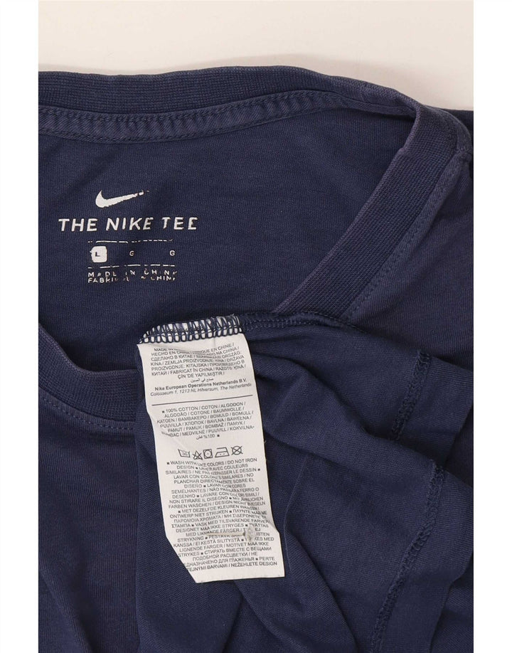 Camiseta Nike Hombre Top Grande Azul Marino Algodón