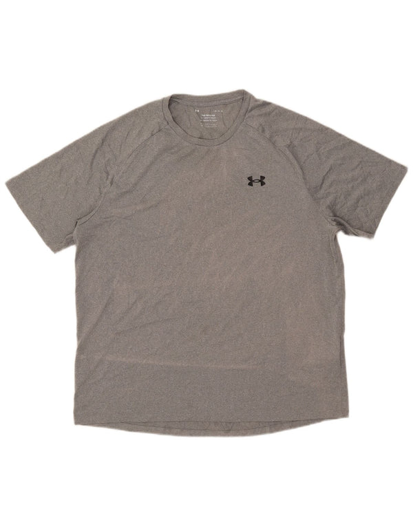 Under Armour - Camiseta para hombre, talla grande, poliéster moteado gris