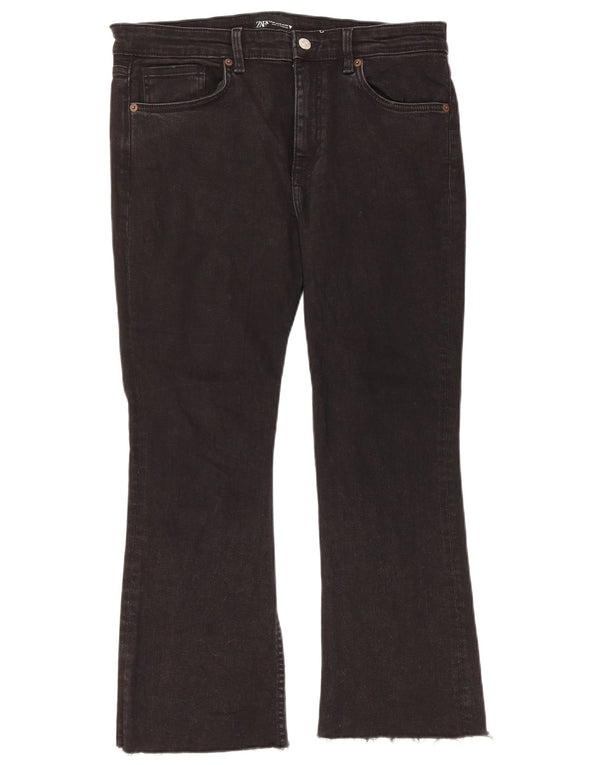 Zara Mujer Crop Bootcut Jeans EU 44 XL W34 L24 Algodón Negro